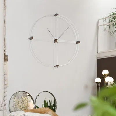 Nomon Delmori Oversized 51.2" Wall Clock In White;walnut
