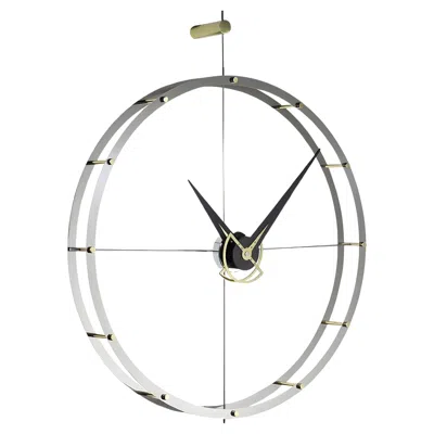 Pre-owned Nomon Doble O G Wall Clock By : Modern Wenge Wood & Stainless Steel In Brown