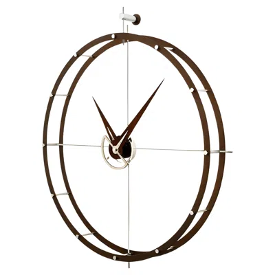 Pre-owned Nomon Doble O N Wall Clock By , Wenge Wood, Modern Design, Spain In Brown