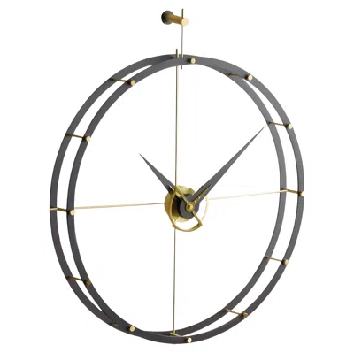 Pre-owned Nomon Doble O Ng Wall Clock By , Wenge Wood & Brass, Modern Design In Brown