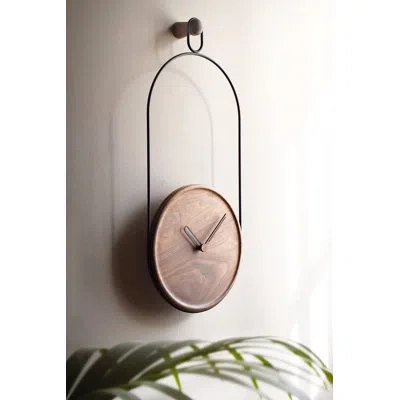 Nomon Eslabon Wall Clock In Walnut,black
