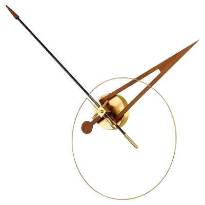 Pre-owned Nomon Handmade Cris G Wall Clock By , Brass & Walnut, Modern Design In Brown