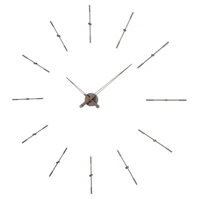 Pre-owned Nomon Large Modern Wall Clock By , Wood And Brass, 155 Cm, Spain In Brown