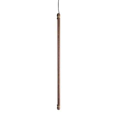 Nomon Linea 1 - Light Single Cylinder Led Pendant In Brass,walnut