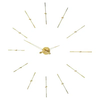 Pre-owned Nomon Merlin 12 Gold Wall Clock By , Brass And Walnut, Modern Design