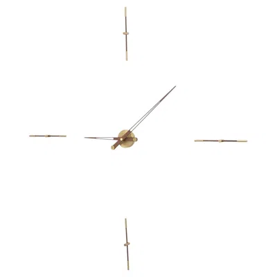 Pre-owned Nomon Merlin 4 Gold N Wall Clock By , Modern Wood & Brass Design