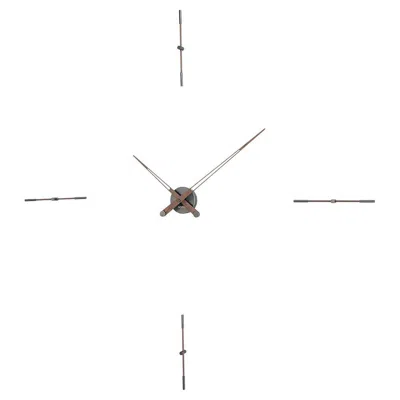 Pre-owned Nomon Merlin 4 T Wall Clock By , Wood And Brass, Modern Design, Spain In Brown