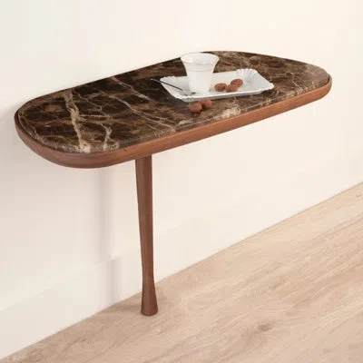 Nomon Mesita Medium Size Table With Marble Top In Brown