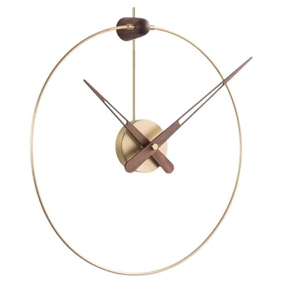 Pre-owned Nomon Micro Anda Wall Clock By , Brass & Walnut, Modern Design In Gold