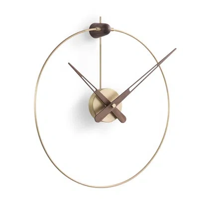 Nomon Micro  Anda G 16.5" Wall Clock In Brass Walnut