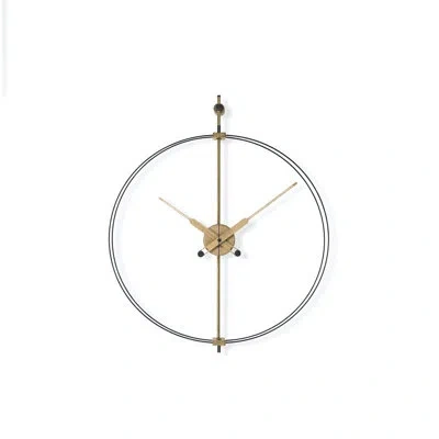 Nomon Mini Barcelona Oversized 26" Wall Clock In Black;oak;chêne