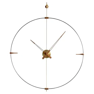 Pre-owned Nomon Mini Bilbao G Wall Clock By , Black Fiberglass & Walnut Design