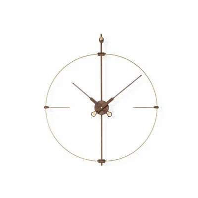 Nomon Mini Bilbao Oversized 30.7" Wall Clock In Brass,walnut