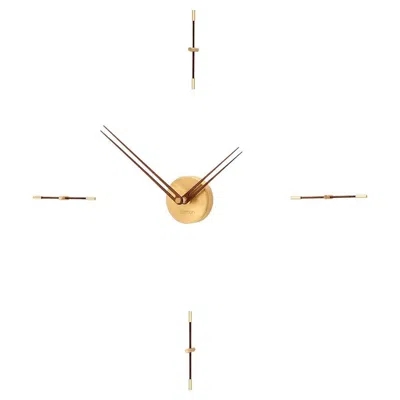 Pre-owned Nomon Mini Merlín 4 Gold N Wall Clock By , Walnut & Brass, Modern In White