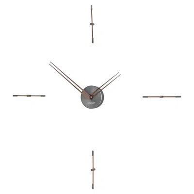Pre-owned Nomon Mini Merlín 4 T Wall Clock By , Graphite Brass & Walnut Design In Brown