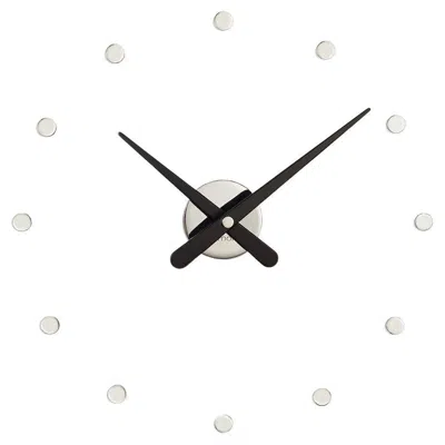 Pre-owned Nomon Mini Rodón L Wall Clock By , Chrome & Walnut, Modern Design In Brown
