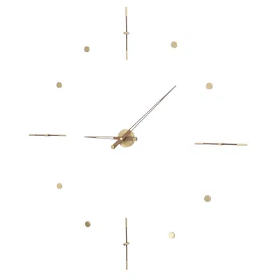 Pre-owned Nomon Mixto Gold Wall Clock By , Walnut & Brass, Modern Design