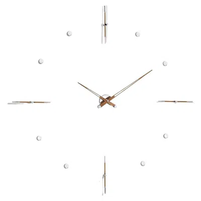 Pre-owned Nomon Mixto N Wall Clock By , Walnut & Chrome, Modern Design In Brown