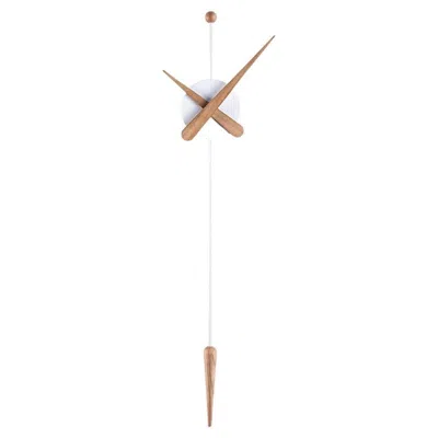 Pre-owned Nomon Modern Punta Wall Clock By Designer , Wood & Fiberglass, Spain In Brown