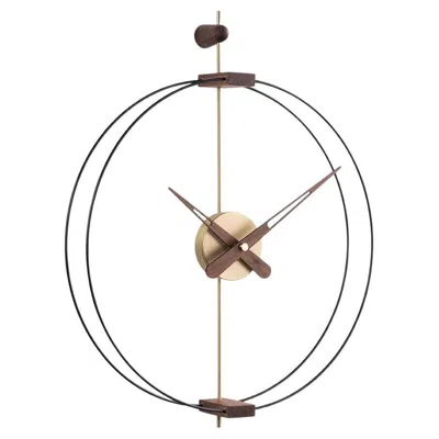 Pre-owned Nomon Modern Wall Clock By Designer , Black Fiberglass & Brass, Spain