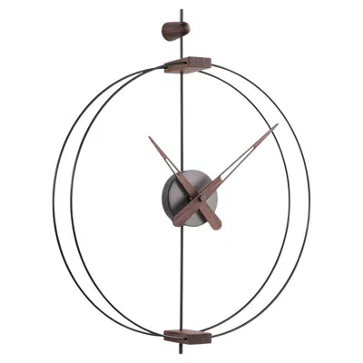 Pre-owned Nomon Modern Wall Clock By Designer , Black Fiberglass & Brass, Spain