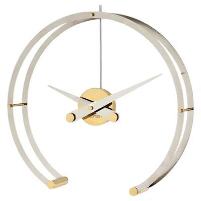 Pre-owned Nomon Omega G Table Clock By  - Modern Stainless Steel & Brass Design In Sand