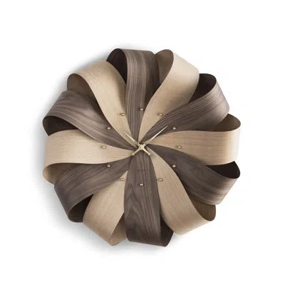 Nomon Oversized Wall Clock In Dark Brown,oak,gold