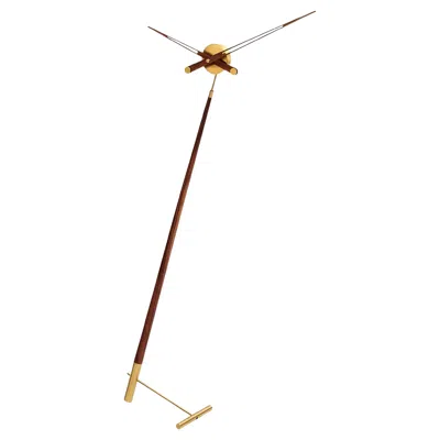 Pre-owned Nomon Pisa Gold N Floor Clock By , Walnut & Brass, Modern Design In White