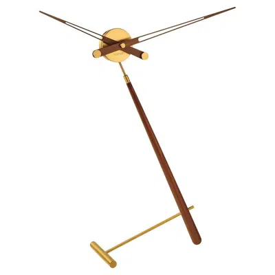 Pre-owned Nomon Puntero G Table Clock In Polished Brass & Walnut, Modern Design In White