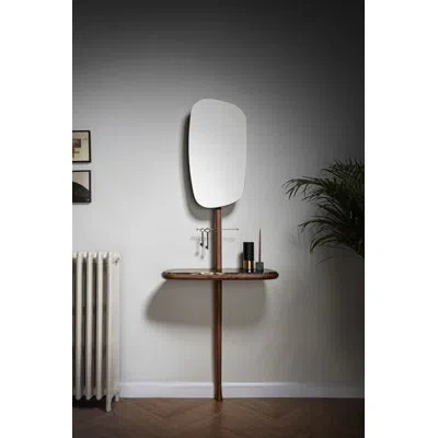 Nomon Recibidor Solid Wood Vanity With Mirror In Walnut