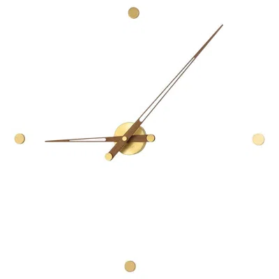 Pre-owned Nomon Rodón 4 Gold N Wall Clock By , Walnut & Brass, Modern Design