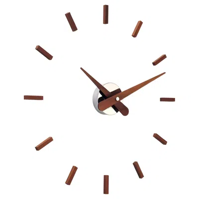 Pre-owned Nomon Sunset N Wall Clock By , Walnut Wood, Modern Design, Spain In Brown