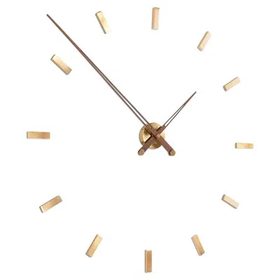 Pre-owned Nomon Tacón 12 Gold N Wall Clock By , Brass & Walnut, Modern Design