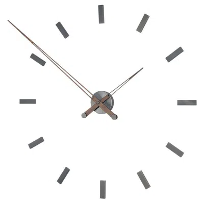 Pre-owned Nomon Tacón 12 T Wall Clock By , Graphite Brass & Walnut, Modern Design In Brown