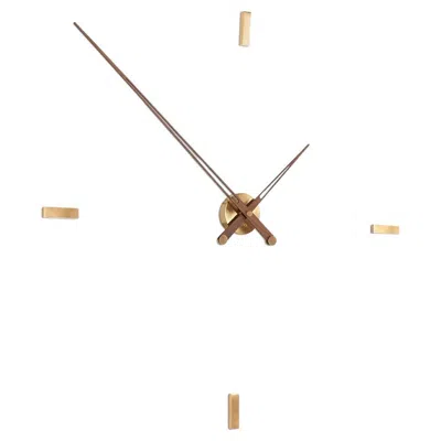 Pre-owned Nomon Tacón 4 Gold N Wall Clock By  - Modern Brass And Walnut Design
