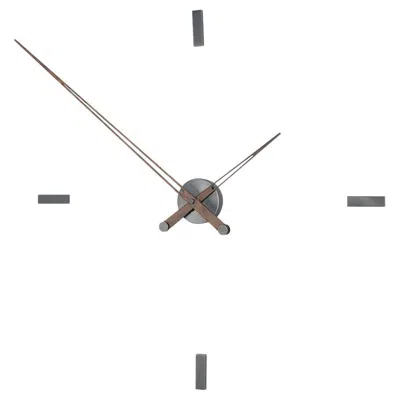 Pre-owned Nomon Tacón 4 T Wall Clock By : Brass & Walnut, Modern Design In Brown