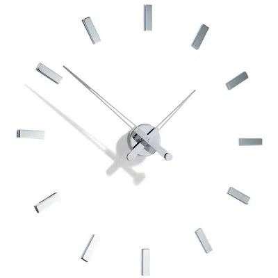 Nomon Tacon Steel Wall Clock In Silver