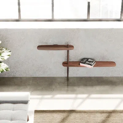 Nomon Unica 36.22" H X 70" W X 11.8" D Shelving Floor In Walnut