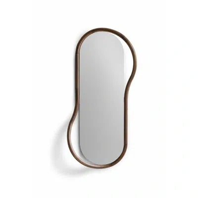 Nomon Unut Oval Wall Mirror In Nogal