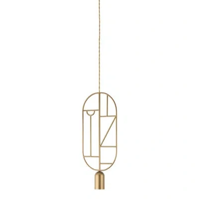 Nomon Wooden Dots 15.7" H 1 - Light Unique/statement Geometric Pendant In Brass
