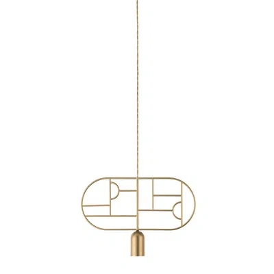Nomon Wooden Dots 17.7" W 1 - Light Unique/statement Geometric Pendant In Brass