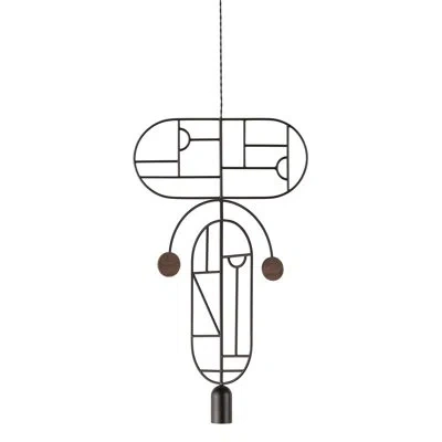 Nomon Wooden Dots 29.5" H 1 - Light Unique/statement Geometric Pendant In Walnut,black