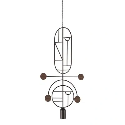 Nomon Wooden Dots 31.5" H 1 - Light Unique/statement Geometric Pendant In Walnut,black