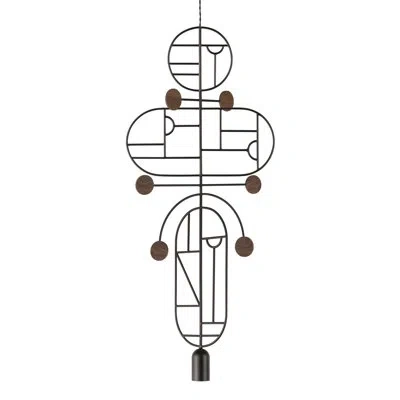 Nomon Wooden Dots 41.3" H 1 - Light Unique/statement Geometric Pendant In Walnut,black