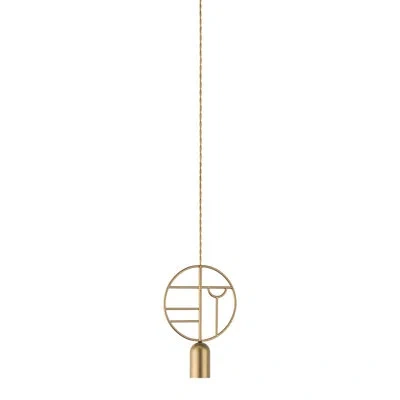Nomon Wooden Dots 7.9" W 1 - Light Unique/statement Geometric Pendant In Brass