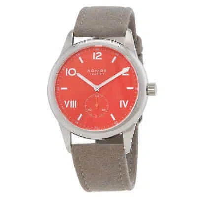Pre-owned Nomos Club Campus 38 Nonstop Automatic Red Dial Watch 723