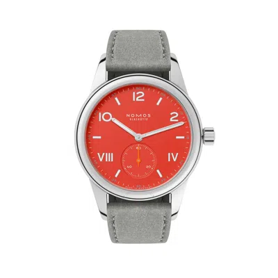 Nomos Club Campus Nonstop 36mm Automatic Red Dial Ladies Watch 716 In Red   / Gray