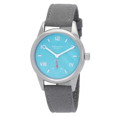 Nomos Club Campus Nonstop 36mm Endless Blue Chronograph Automatic Ladies Watch 717 In Grey/green/silver Tone
