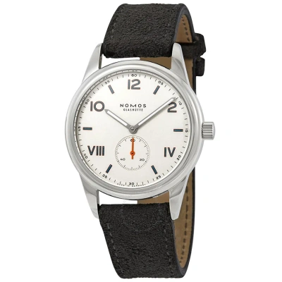 Nomos Club Campus White Dial Black Leather Men's Watch 735 In Black / White
