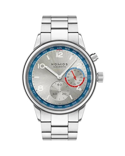 Nomos Club Sport Neomatik Worldtimer Watch, 40mm In Silver